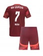 RB Leipzig Antonio Nusa #7 Bortedraktsett Barn 2024-25 Korte ermer (+ bukser)